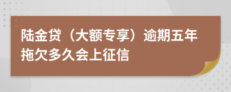陆金贷（大额专享）逾期五年拖欠多久会上征信