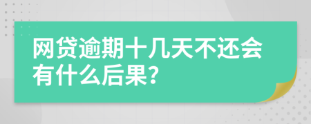 网贷逾期十几天不还会有什么后果？