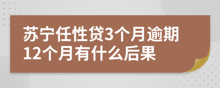 苏宁任性贷3个月逾期12个月有什么后果