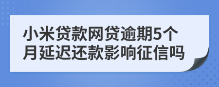 小米贷款网贷逾期5个月延迟还款影响征信吗