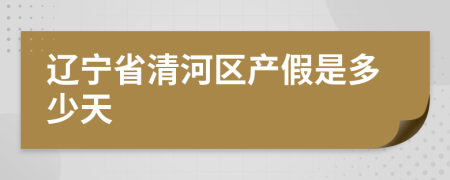 辽宁省清河区产假是多少天