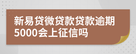 新易贷微贷款贷款逾期5000会上征信吗