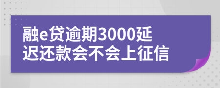 融e贷逾期3000延迟还款会不会上征信