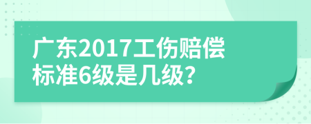 广东2017工伤赔偿标准6级是几级？