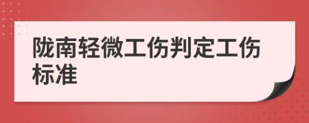 陇南轻微工伤判定工伤标准