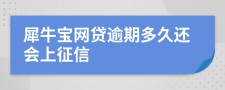 犀牛宝网贷逾期多久还会上征信