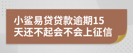 小鲨易贷贷款逾期15天还不起会不会上征信