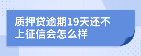 质押贷逾期19天还不上征信会怎么样
