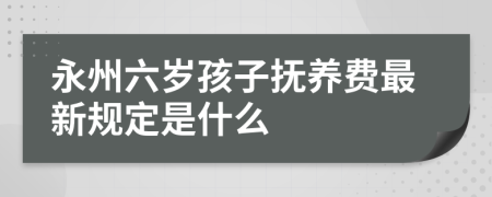 永州六岁孩子抚养费最新规定是什么