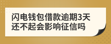 闪电钱包借款逾期3天还不起会影响征信吗