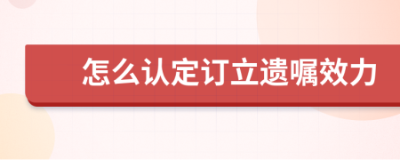 怎么认定订立遗嘱效力