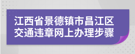 江西省景德镇市昌江区交通违章网上办理步骤