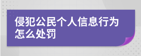 侵犯公民个人信息行为怎么处罚