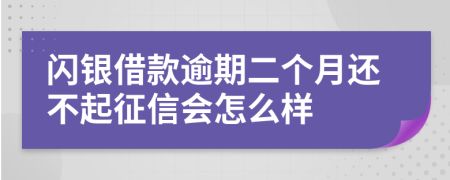 闪银借款逾期二个月还不起征信会怎么样