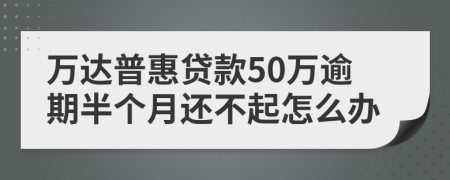 万达普惠贷款50万逾期半个月还不起怎么办