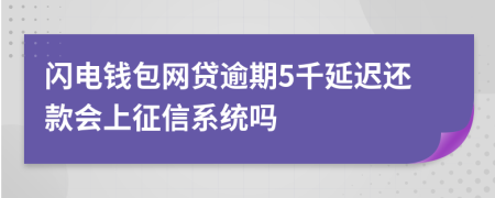 闪电钱包网贷逾期5千延迟还款会上征信系统吗