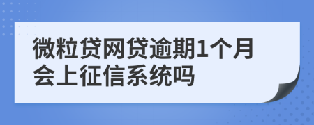 微粒贷网贷逾期1个月会上征信系统吗