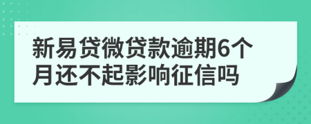 新易贷微贷款逾期6个月还不起影响征信吗