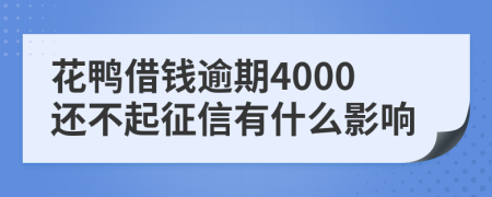 花鸭借钱逾期4000还不起征信有什么影响