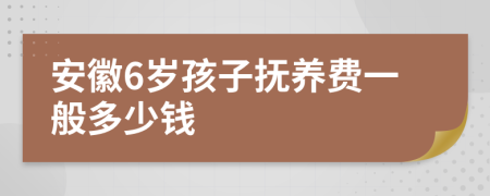 安徽6岁孩子抚养费一般多少钱