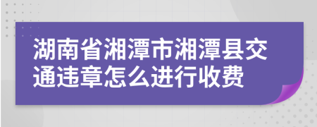 湖南省湘潭市湘潭县交通违章怎么进行收费