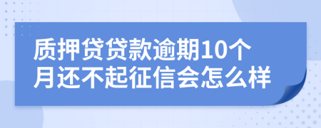 质押贷贷款逾期10个月还不起征信会怎么样