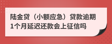 陆金贷（小额应急）贷款逾期1个月延迟还款会上征信吗