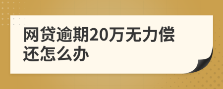 网贷逾期20万无力偿还怎么办