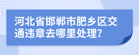 河北省邯郸市肥乡区交通违章去哪里处理？