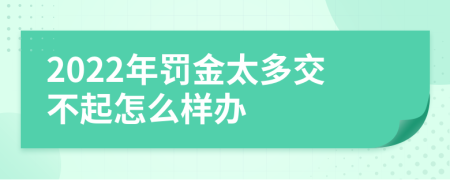 2022年罚金太多交不起怎么样办