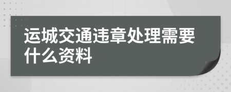 运城交通违章处理需要什么资料