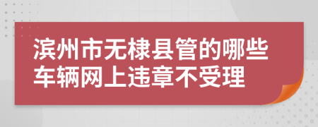 滨州市无棣县管的哪些车辆网上违章不受理