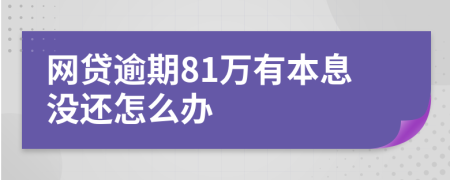 网贷逾期81万有本息没还怎么办