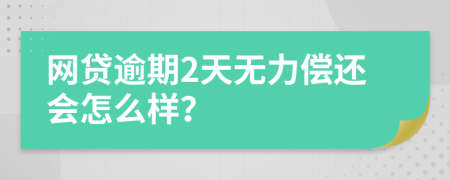 网贷逾期2天无力偿还会怎么样？