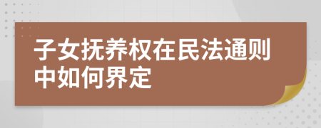 子女抚养权在民法通则中如何界定