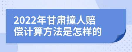 2022年甘肃撞人赔偿计算方法是怎样的