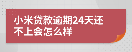 小米贷款逾期24天还不上会怎么样