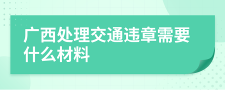 广西处理交通违章需要什么材料