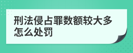 刑法侵占罪数额较大多怎么处罚