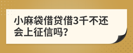 小麻袋借贷借3千不还会上征信吗？