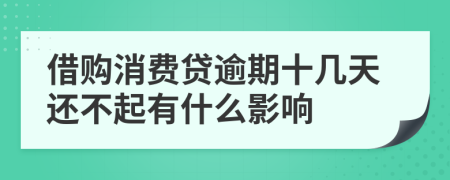 借购消费贷逾期十几天还不起有什么影响