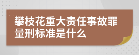 攀枝花重大责任事故罪量刑标准是什么