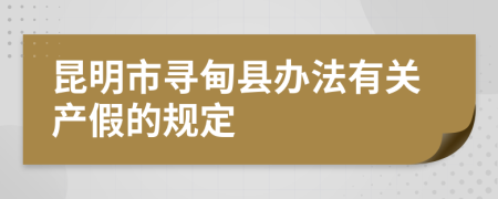 昆明市寻甸县办法有关产假的规定