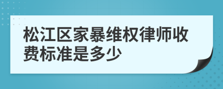 松江区家暴维权律师收费标准是多少