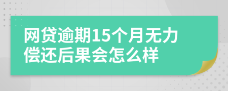 网贷逾期15个月无力偿还后果会怎么样