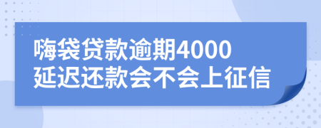 嗨袋贷款逾期4000延迟还款会不会上征信