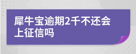 犀牛宝逾期2千不还会上征信吗