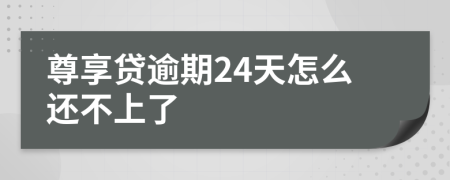 尊享贷逾期24天怎么还不上了