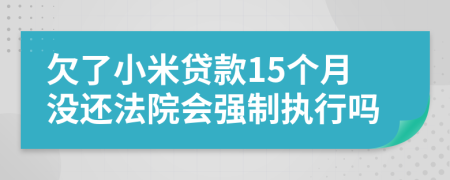 欠了小米贷款15个月没还法院会强制执行吗