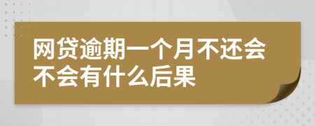 网贷逾期一个月不还会不会有什么后果